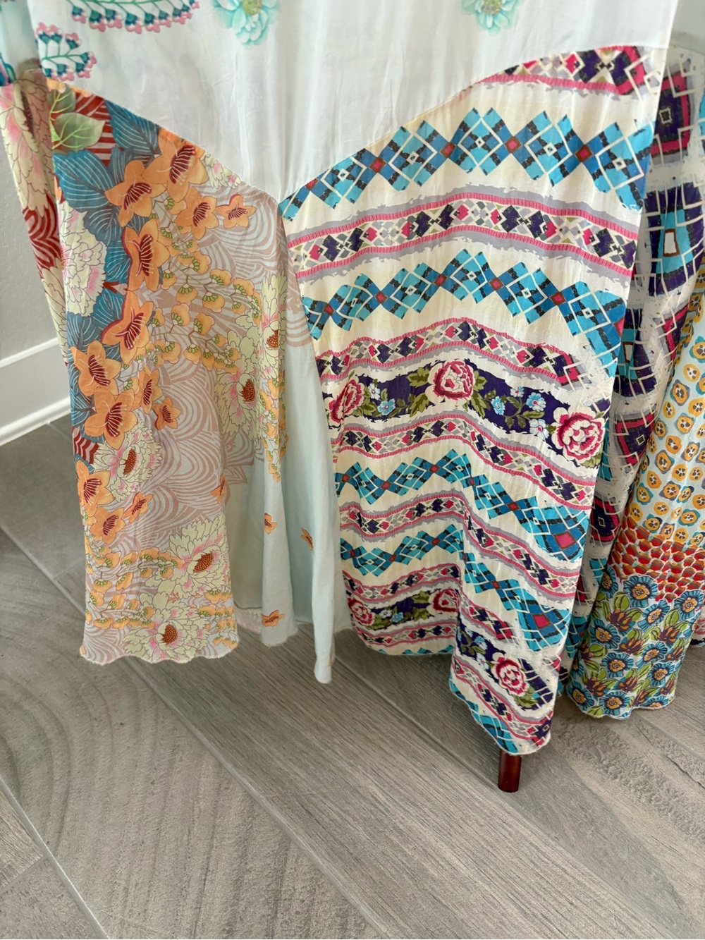 Johnny Was Silk Boho Patchwork Sleeveless Maxi Dress Summer Slip Floral Print - Picture 4 of 16